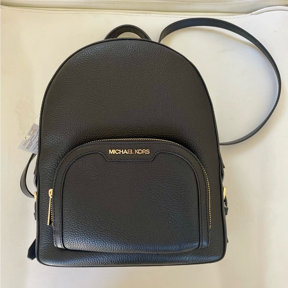 Michael Kors Jaycee Medium Logo Backpack (Black)